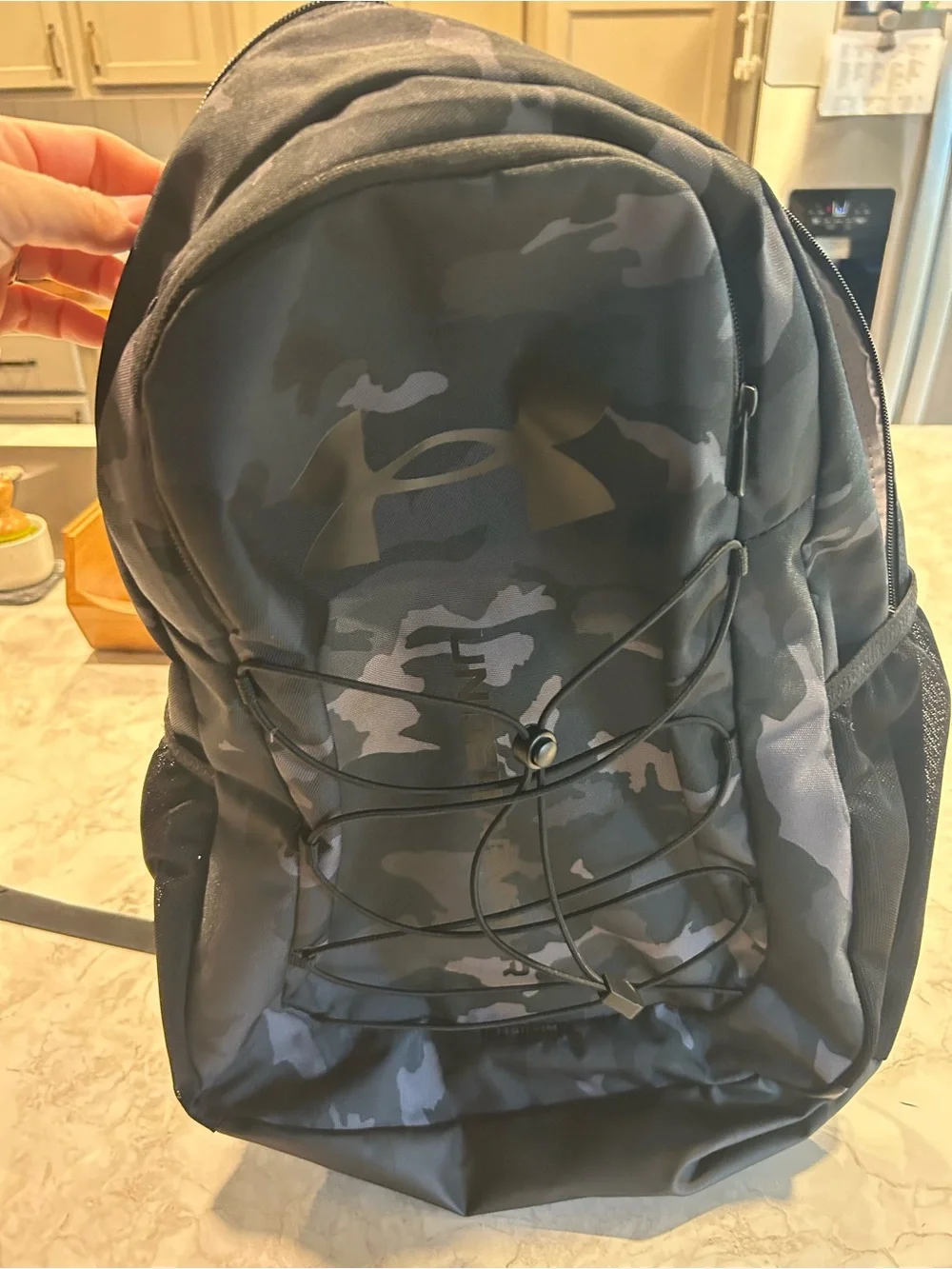 Under Armour Black & Gray Camo Kids Backpack